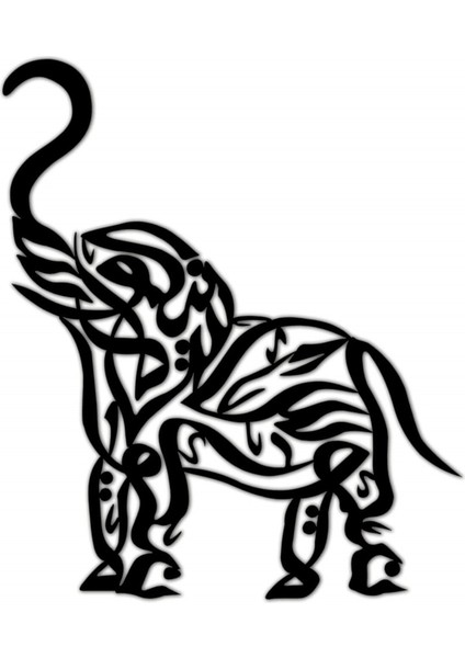 Exotic Elephant Metal Duvar Dekoru