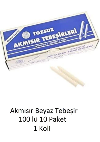 100 Lü Beyaz Tebeşir 10 Paket 1 Koli