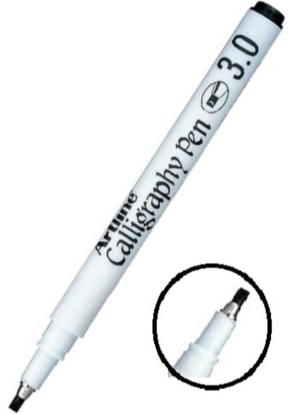 Kaligrafi Kalemi Siyah 3.0 mm Düz Kesik Uç Arabic Ergolıne Calligraphy 1 Adet