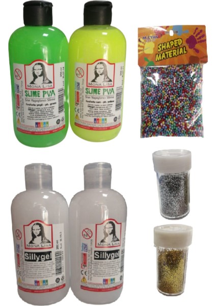 Slime Slaym Yapma Seti 250ML* 4 Adet + Toz Sim 2 Adet + Köpük