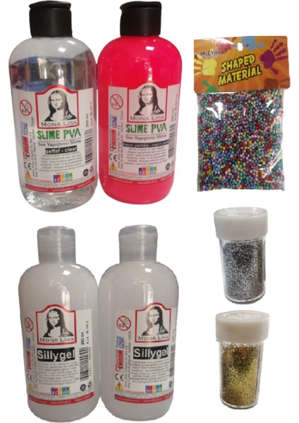 Slime Slaym Yapma Seti 250ML* 4 Adet + Toz Sim 2 Adet + Köpük