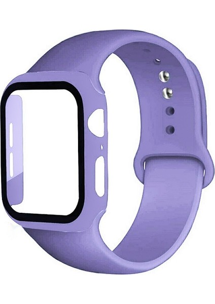 Apple Watch Uyumlu 4-5-6 40MM Silikon Kordon Kayış ve Ekran Koruyucu Kılıf