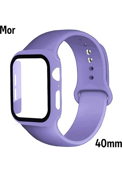 Apple Watch Uyumlu 4-5-6 40MM Silikon Kordon Kayış ve Ekran Koruyucu Kılıf fiyatları