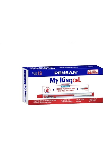 Iğne Uçlu Jel Kalem 12 Adet Kırmızı 0.5 Pilot Kalem Pensan Mykinggel Iğne Uçlu Jel Kalem Pilot Kalem 12 Kırmızı Tane 0.5mm