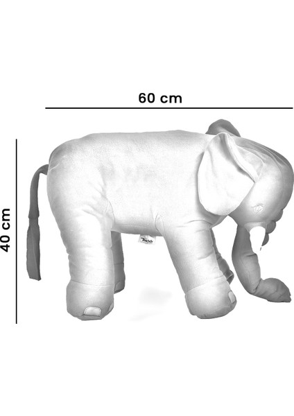 Xl Dev Boy 60 cm Fil Uyku Arkadaşım- Uyku Fili- Peluş Yumuşak Fil- Oturma Desteği Bebek Fili Sarı