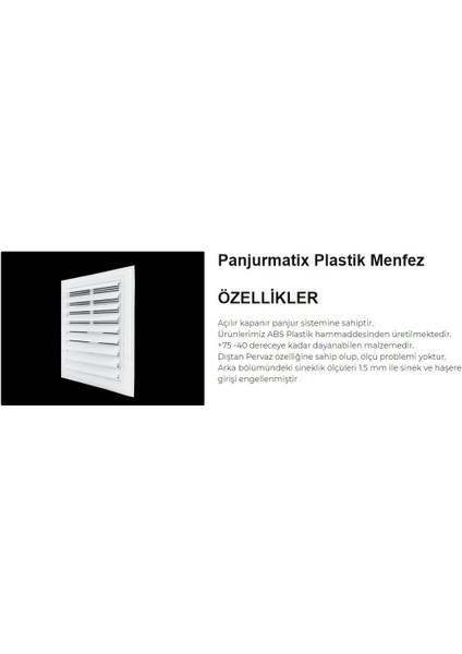 30*30 Plastik Menfez