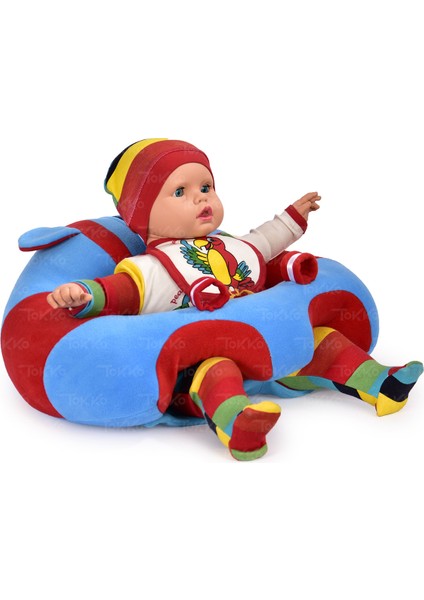 Yastık Hediyeli Bebek Bebe Yatmaz Oturma Destek Minderi - Büyük Bebek Oturağı Bebeyatmaz Bordo Mavi fırsatları