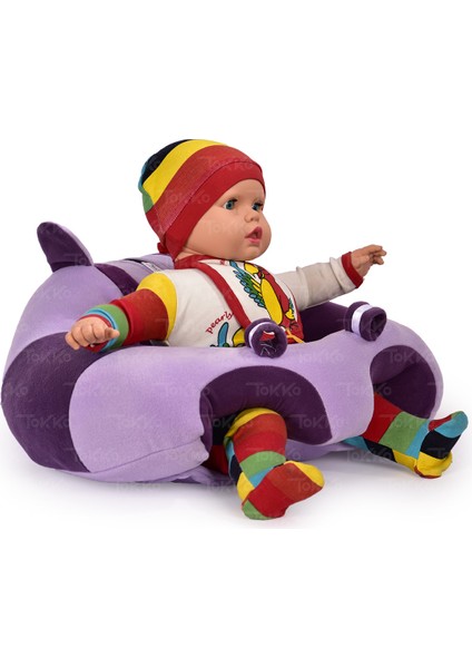 Yastık Hediyeli Bebek Oturma Destek Minderi - Büyük Bebek Oturağı Lila Mor fırsatları