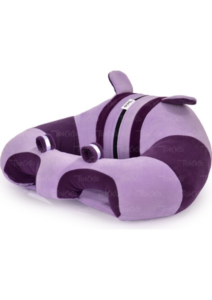 Yastık Hediyeli Bebek Oturma Destek Minderi - Büyük Bebek Oturağı Lila Mor indirimleri