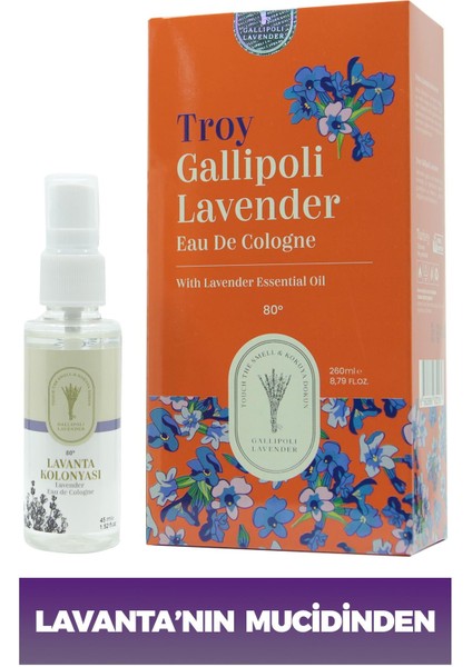 Dr. Lavender Troy Nostarji Lavanta Kolonyası Cam Şişe 260 ml + 45 ml Çanta Boy