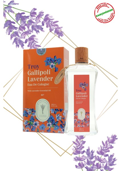 Dr. Lavender Troy Nostarji Lavanta Kolonyası Cam Şişe 260 ml + 45 ml Çanta Boy