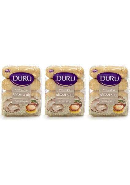 Mineral Action Argan & Kil 4'lü Güzellik Sabunu 280 gr x 3 Adet