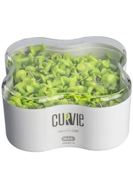 Curvie Harita Çivisi Yeşil Renk 350'LI Adet Plastik Kutu