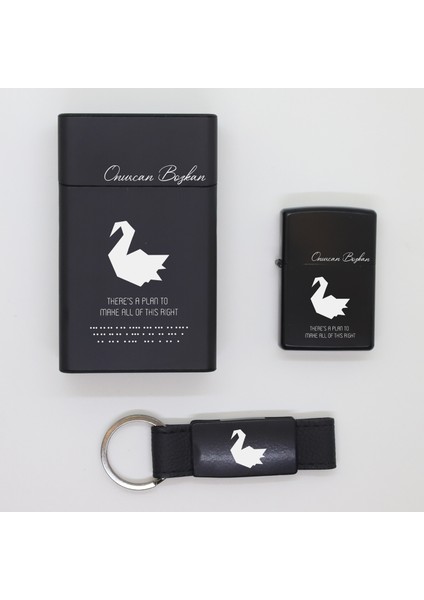Kişiye Özel Prison Break Metal Sigara Kutusu, Zippo Çakmak ve Anahtarlık Seti