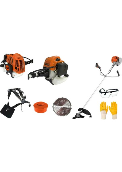 X-Line Metal Şanzıman 6.5 Hp Yan Tipi Benzinli Motorlu Tırpan Çim Biçme