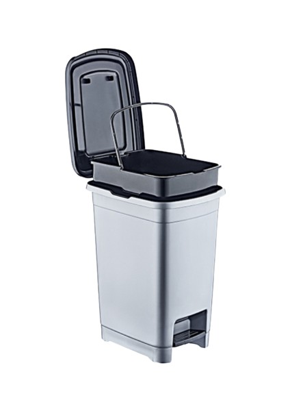 Çöp Kovası 25 Lt Slim Pedallı Iç (Ek) Kovalı Gri