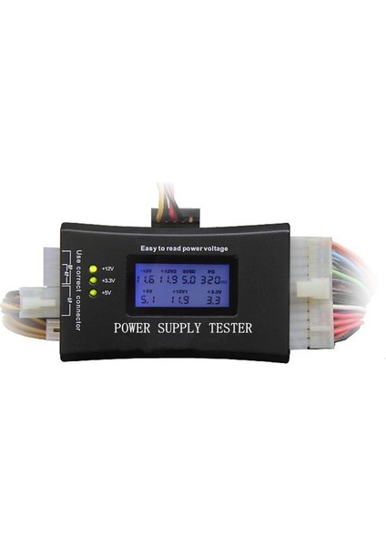 Dijital LCD Ekran Pc 20/24 Pin Güç Kaynağı Test Ölçüm Cihazı Power Suply Tester