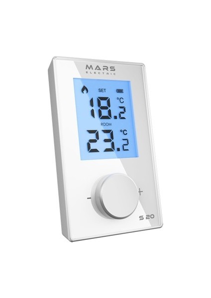 Mars S20 Beyaz Kablosuz Dijital Oda Termostatı