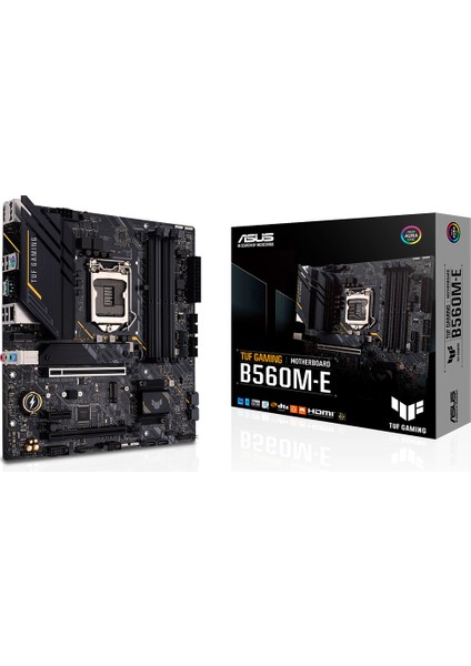 Tuf Gamıng B560M-E Intel B560 Lga1200 DDR4 5000 Dp Hdmı Çift M2 Usb3.2 Aura Rgb 2.5Gbit Lan Matx (Tuf Gamıng B560M-E) Anakart