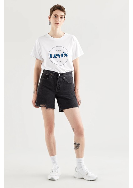 501 Mid Thigh Kadın Şort - Lunar Black