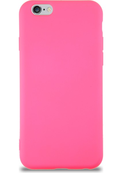 Caseworld Apple iPhone 6 Kapak Içi Kadife Lansman Silikon Kılıf - Neon Pembe