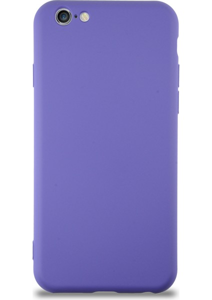 Caseworld Apple iPhone 6s Kapak Içi Kadife Kamera Korumalı Lansman Silikon Kılıf - Mor