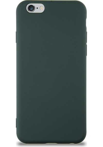 Caseworld Apple iPhone 6s Kapak Içi Kadife Lansman Silikon Kılıf - Yeşil