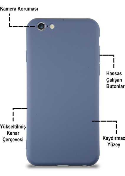 Caseworld Apple iPhone 7 Kapak Içi Kadife Kamera Korumalı Lansman Silikon Kılıf - Petrol Mavisi