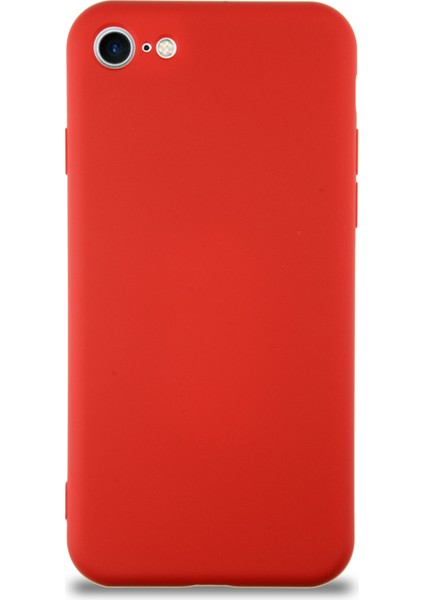 Caseworld Apple iPhone Se 2020 Kapak Içi Kadife Kamera Korumalı Lansman Silikon Kılıf - Kırmızı