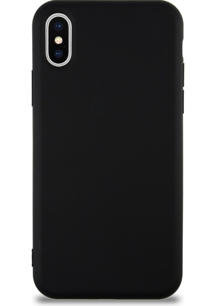 Caseworld Apple iPhone x Kapak Içi Kadife Lansman Silikon Kılıf - Siyah