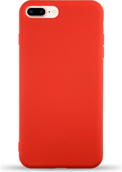 Caseworld Apple iPhone 8 Plus Kapak Içi Kadife Lansman Silikon Kılıf - Kırmızı