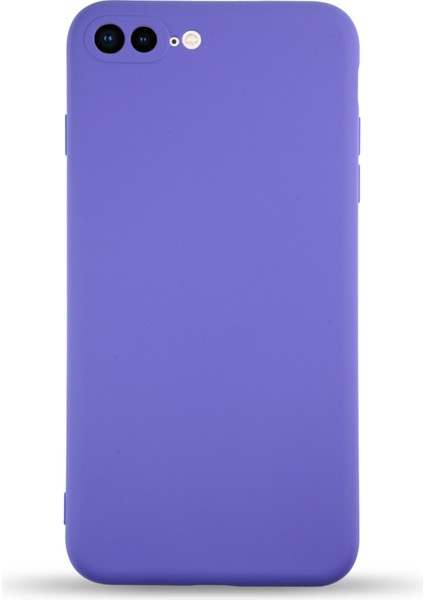 Caseworld Apple iPhone 7 Plus Kapak Içi Kadife Kamera Korumalı Lansman Silikon Kılıf - Mor