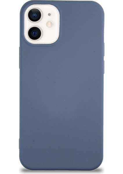 Caseworld Apple iPhone 12 Mini Kapak Içi Kadife Lansman Silikon Kılıf - Petrol Mavisi