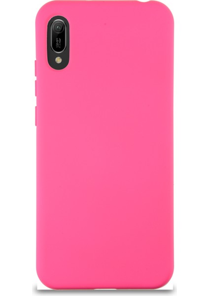 Caseworld Huawei Y6 2019 Kapak Içi Kadife Lansman Silikon Kılıf - Neon Pembe