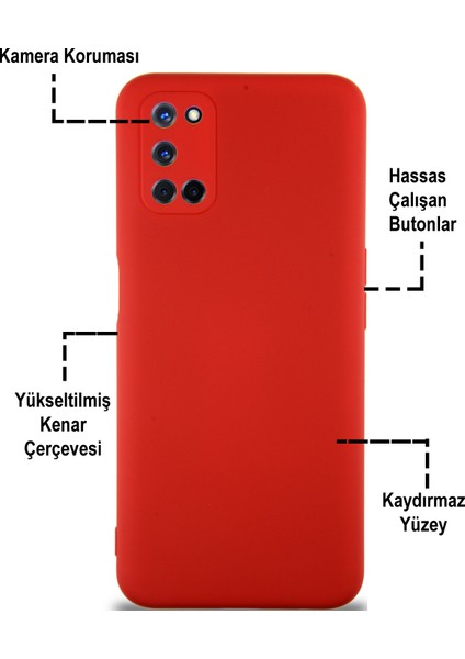 Caseworld Oppo A52 Kapak Içi Kadife Kamera Korumalı Lansman Silikon Kılıf - Turuncu