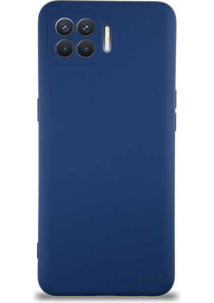 Caseworld Oppo Reno 4 Lite Kapak Içi Kadife Kamera Korumalı Lansman Silikon Kılıf - Lacivert