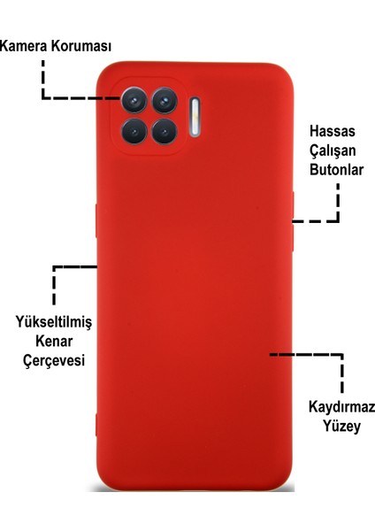 Caseworld Oppo Reno 4 Lite Kapak Içi Kadife Kamera Korumalı Lansman Silikon Kılıf - Lacivert