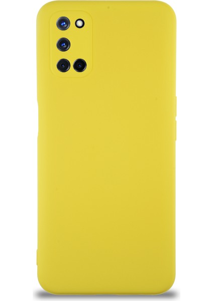 Caseworld Oppo A72 Kapak Içi Kadife Kamera Korumalı Lansman Silikon Kılıf - Sarı