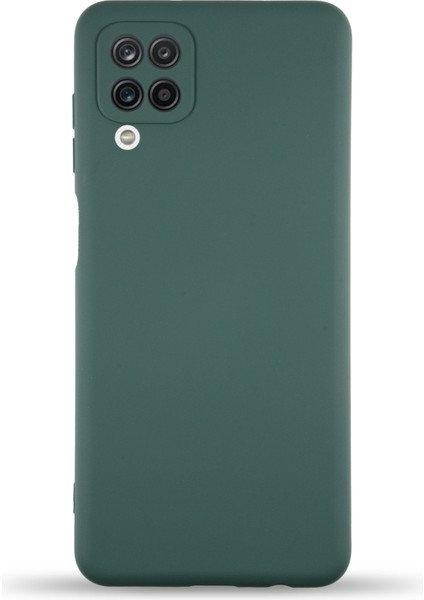 Caseworld Samsung Galaxy A12 Kapak Içi Kadife Kamera Korumalı Lansman Silikon Kılıf - Yeşil