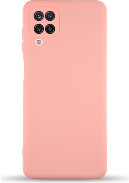 Samsung Galaxy M12 ile Uyumlu Kapak Içi Kadife Kamera Korumalı Lansman Silikon ile Uyumlu Kılıf - Pembe