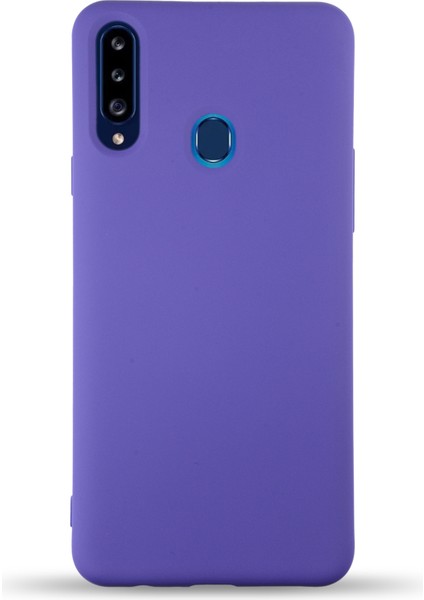 Caseworld Samsung Galaxy A20S Kapak Içi Kadife Lansman Silikon Kılıf - Mor