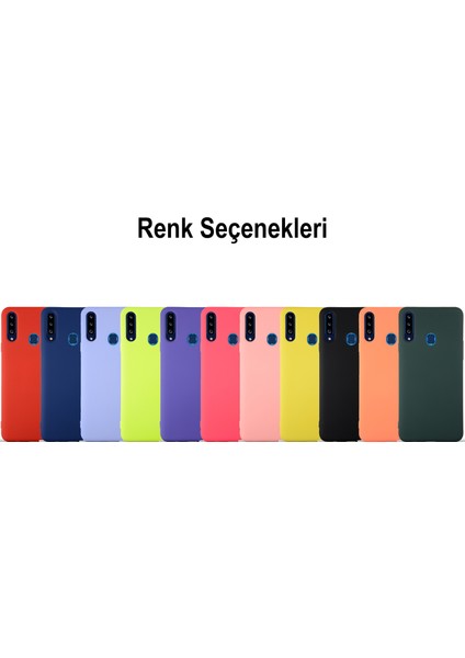 Caseworld Samsung Galaxy A20S Kapak Içi Kadife Lansman Silikon Kılıf - Mor