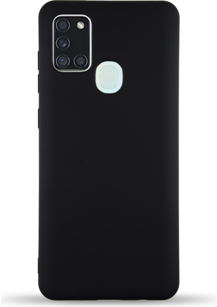 Caseworld Samsung Galaxy A21S Kapak Içi Kadife Lansman Silikon Kılıf - Siyah