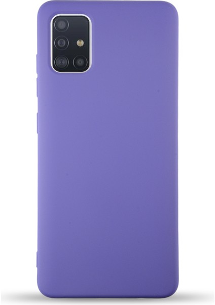 Caseworld Samsung Galaxy A71 Kapak Içi Kadife Lansman Silikon Kılıf - Mor