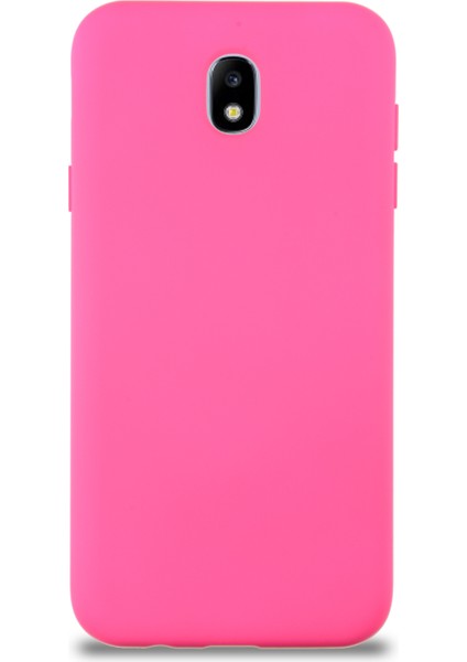 Caseworld Samsung Galaxy J7 Pro Kapak Içi Kadife Lansman Silikon Kılıf - Neon Pembe