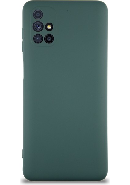 Caseworld Samsung Galaxy M51 Kapak Içi Kadife Kamera Korumalı Lansman Silikon Kılıf - Yeşil