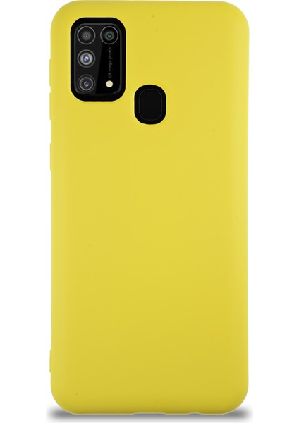 Caseworld Samsung Galaxy M31 Kapak Içi Kadife Lansman Silikon Kılıf - Sarı