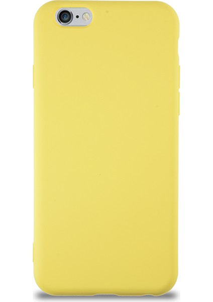 Caseworld Apple iPhone 6s Kapak Içi Kadife Lansman Silikon Kılıf - Sarı