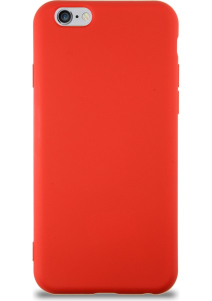 Caseworld Apple iPhone 6s Kapak Içi Kadife Lansman Silikon Kılıf - Kırmızı