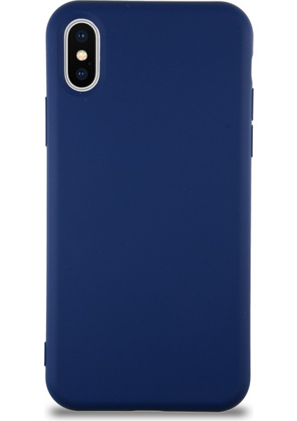 Caseworld Apple iPhone x Kapak Içi Kadife Lansman Silikon Kılıf - Lacivert
